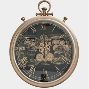 53cm Round Vasco Map FOB stopwatch Industrial moving cogs wall clock
